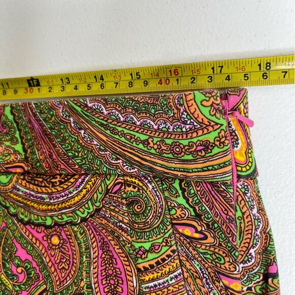 J Crew Bright Paisley Cotton Chino Shorts 5 Inch Women Size 10 Side Zip Preppy - Picture 10 of 14